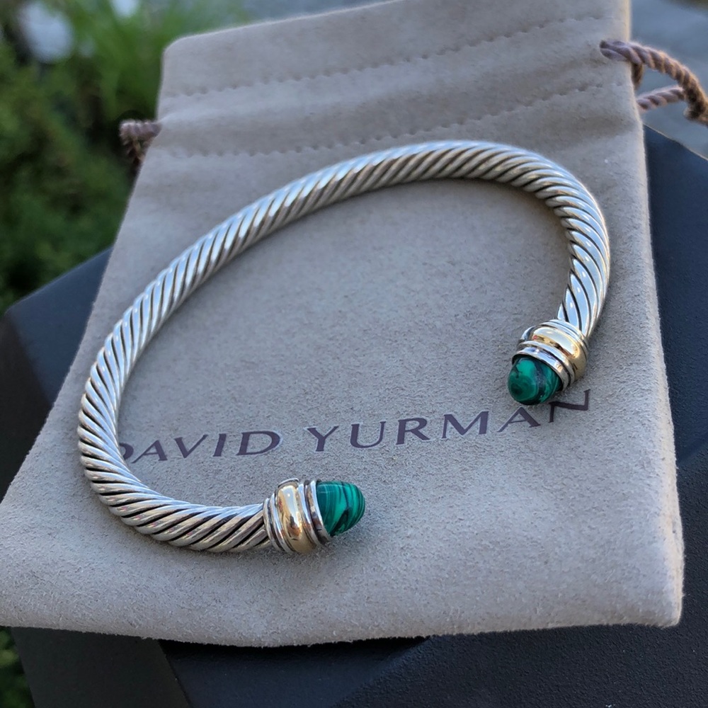 David Yurman Classic cable 5mm Malachite bracelet